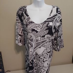 Liz Claiborne Career Woman 3x black and white top